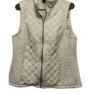 Cynthia Rowley Cream Colored Quilted Vest with Gold Hardware